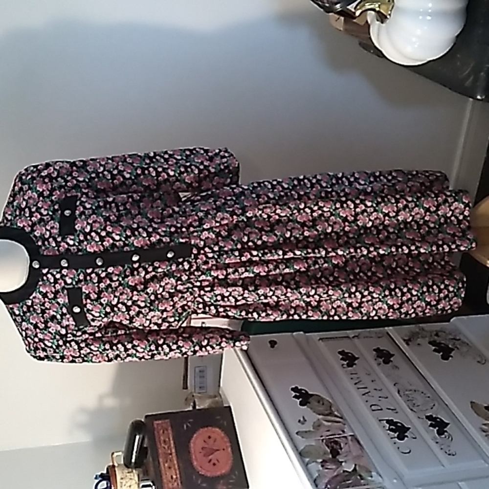 Vintage 1970s Made In Usa Grannycore Grandma Dress